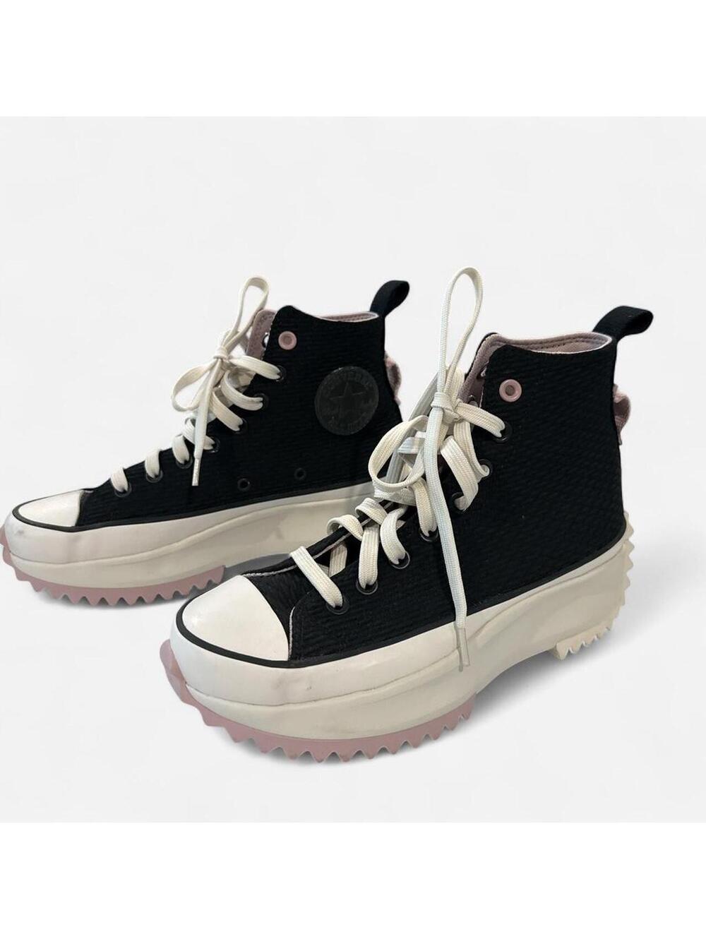 Converse Run Star Hike Platform High Top Sneakers Black Pink Size 8.5